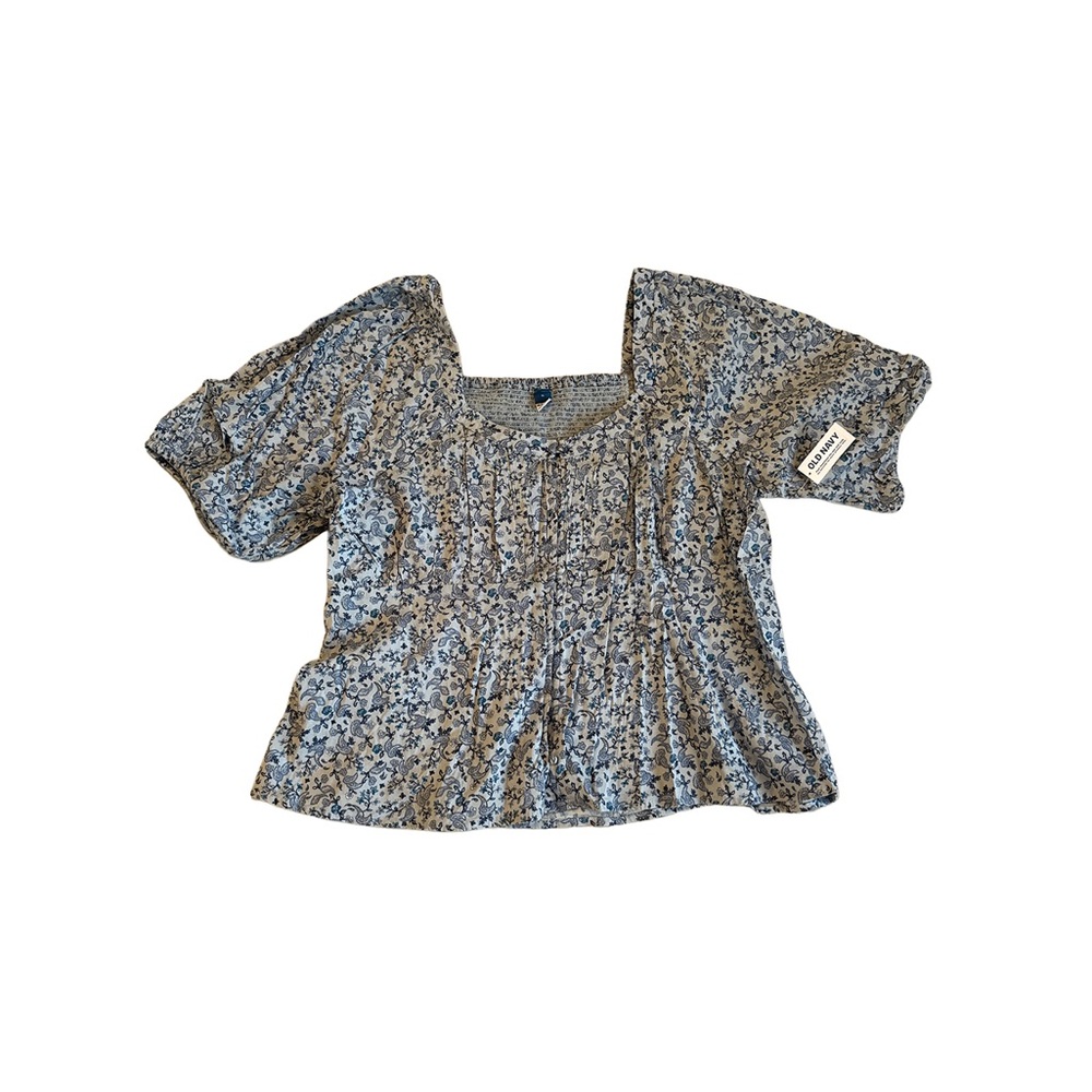 Old Navy Blue Floral Blouse